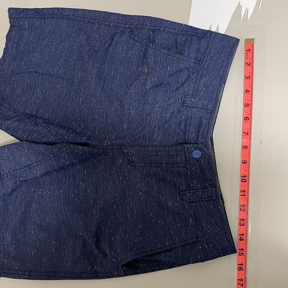 Toad & Co Mission Ridge Shorts Men 31 Blue Speckled Chino Hiking Nylon Blend - Picture 6 of 9